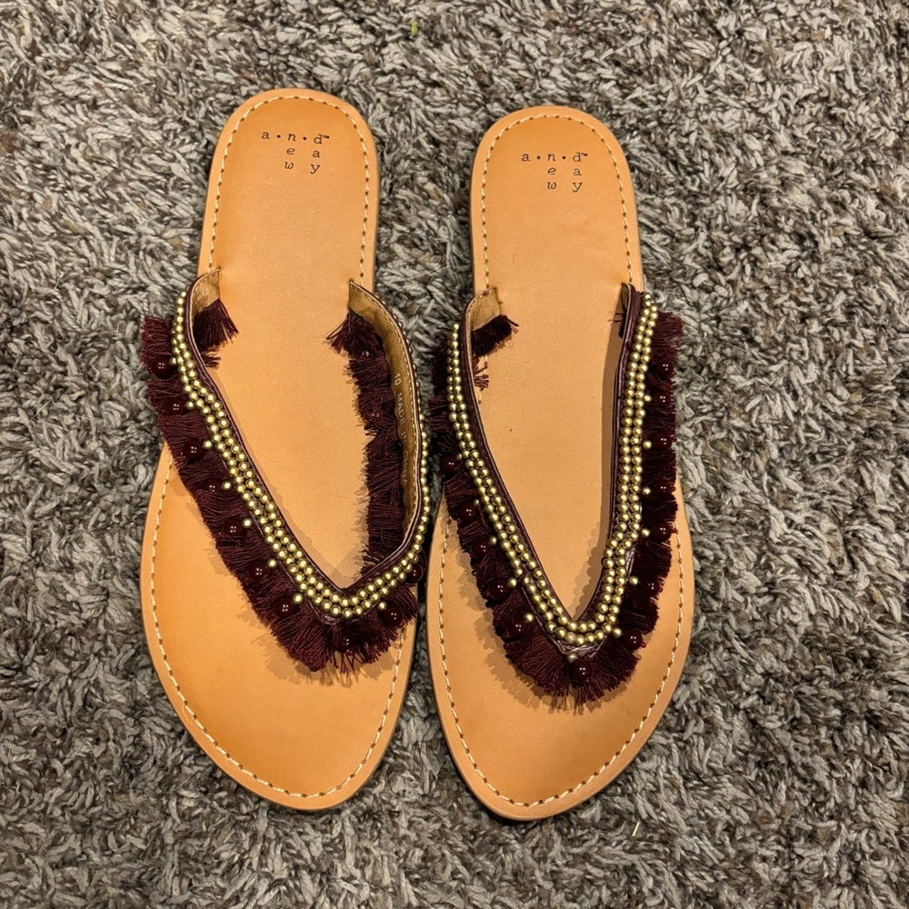 Brown a new day Fringe Sandals